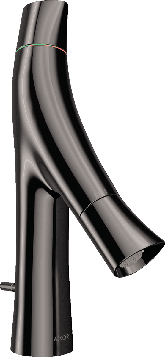 Bild von HANSGROHE AXOR Starck Organic 2-Griff Waschtischmischer 80 mit Zugstangen-Ablaufgarnitur #12010330 - Polished Black Chrome
