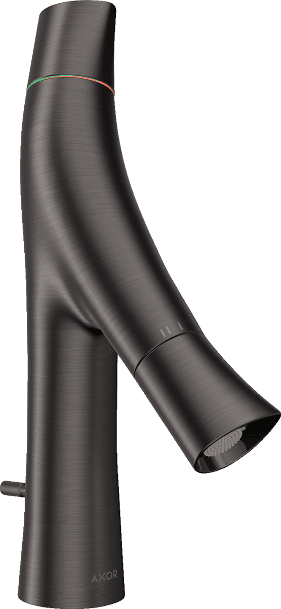 Bild von HANSGROHE AXOR Starck Organic 2-Griff Waschtischmischer 80 mit Zugstangen-Ablaufgarnitur #12010340 - Brushed Black Chrome