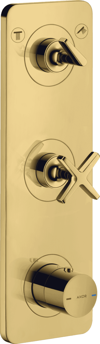 Bild von HANSGROHE AXOR Citterio E Thermostatmodul 380/120 Unterputz für 2 Verbraucher mit Platte #36703990 - Polished Gold Optic
