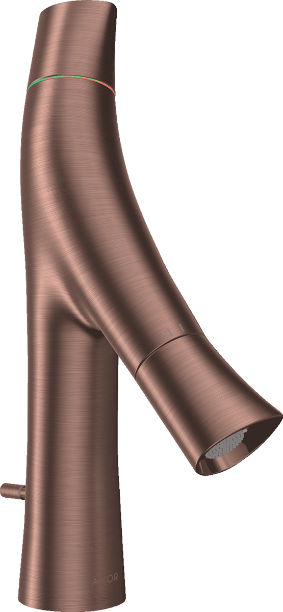 Bild von HANSGROHE AXOR Starck Organic 2-Griff Waschtischmischer 80 mit Zugstangen-Ablaufgarnitur #12010310 - Brushed Red Gold