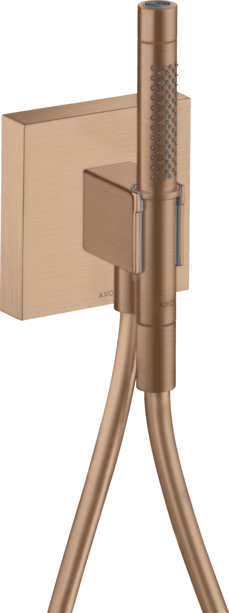 Bild von HANSGROHE AXOR Starck Portereinheit 120/120 mit Stabhandbrause 2jet und Brauseschlauch #12626310 - Brushed Red Gold