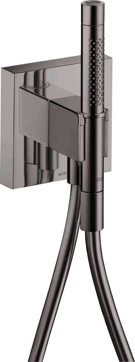 Bild von HANSGROHE AXOR Starck Portereinheit 120/120 mit Stabhandbrause 2jet und Brauseschlauch #12626330 - Polished Black Chrome