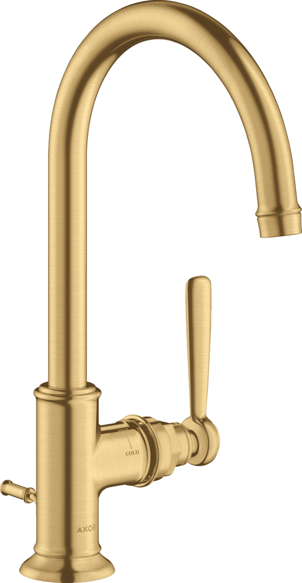Obrázek HANSGROHE Jednopáková umyvadlová baterie AXOR Montreux 210 s pákovou rukojetí a výsuvným odpadem #16517250 - Brushed Gold Optic