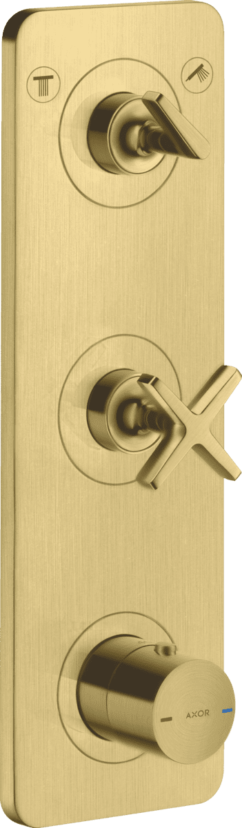Bild von HANSGROHE AXOR Citterio E Thermostatmodul 380/120 Unterputz für 2 Verbraucher mit Platte #36703950 - Brushed Brass