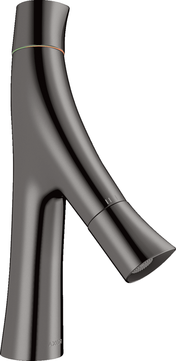 Bild von HANSGROHE AXOR Starck Organic 2-Griff Waschtischmischer 80 mit Ablaufgarnitur #12011330 - Polished Black Chrome