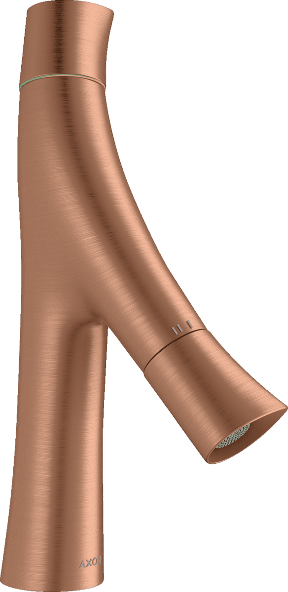 Bild von HANSGROHE AXOR Starck Organic 2-Griff Waschtischmischer 80 mit Ablaufgarnitur #12011310 - Brushed Red Gold