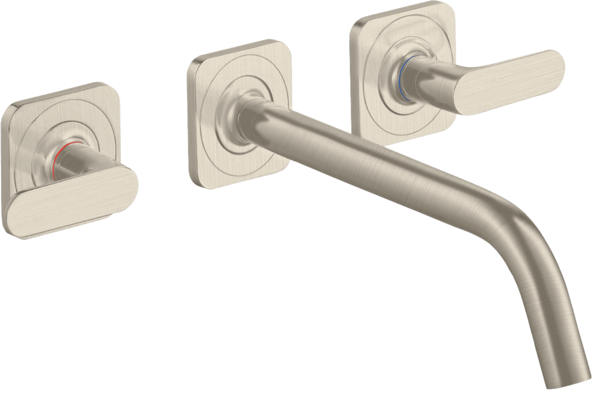 Bild von HANSGROHE AXOR Citterio M 3-Loch Waschtischarmatur Unterputz für Wandmontage mit Auslauf 226 mm, Hebelgriffen und Rosetten #34315820 - Brushed Nickel