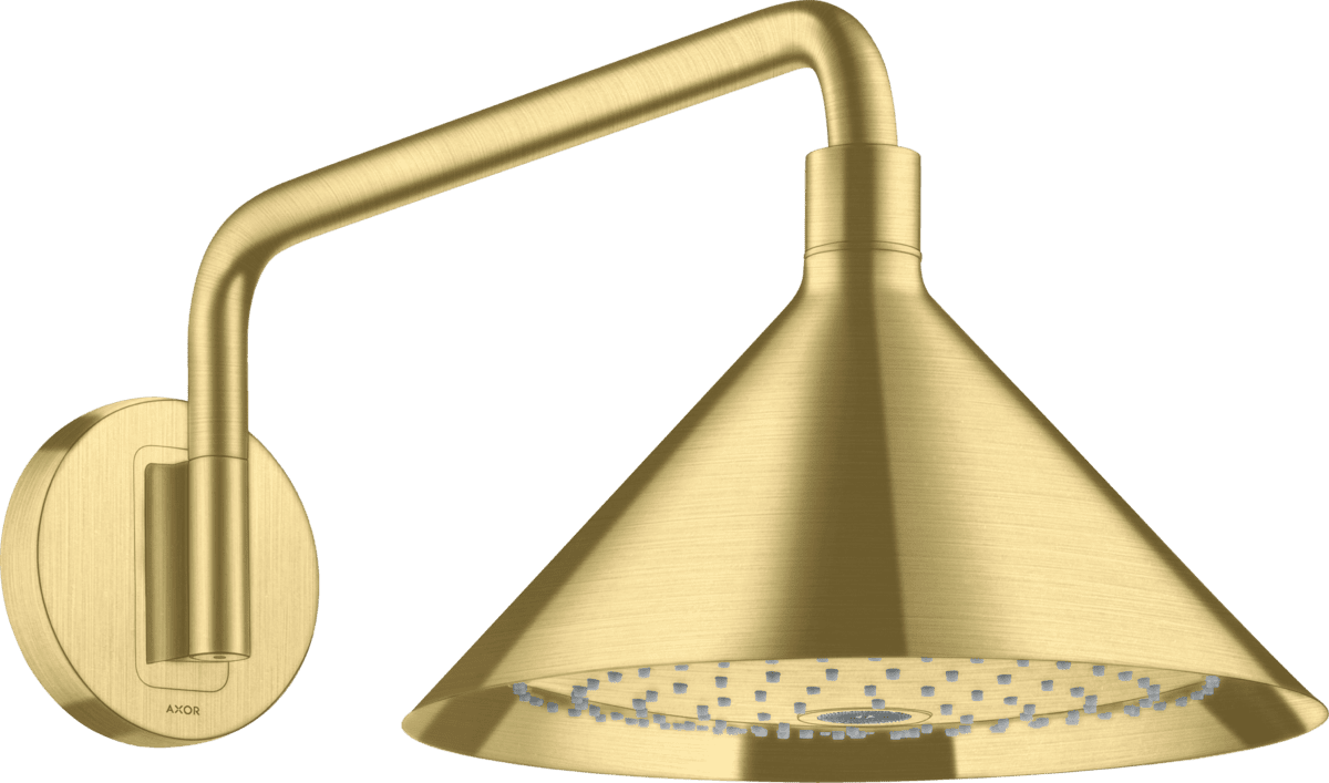 Bild von HANSGROHE AXOR Showers/Front Kopfbrause 240 2jet mit Brausearm #26021950 - Brushed Brass
