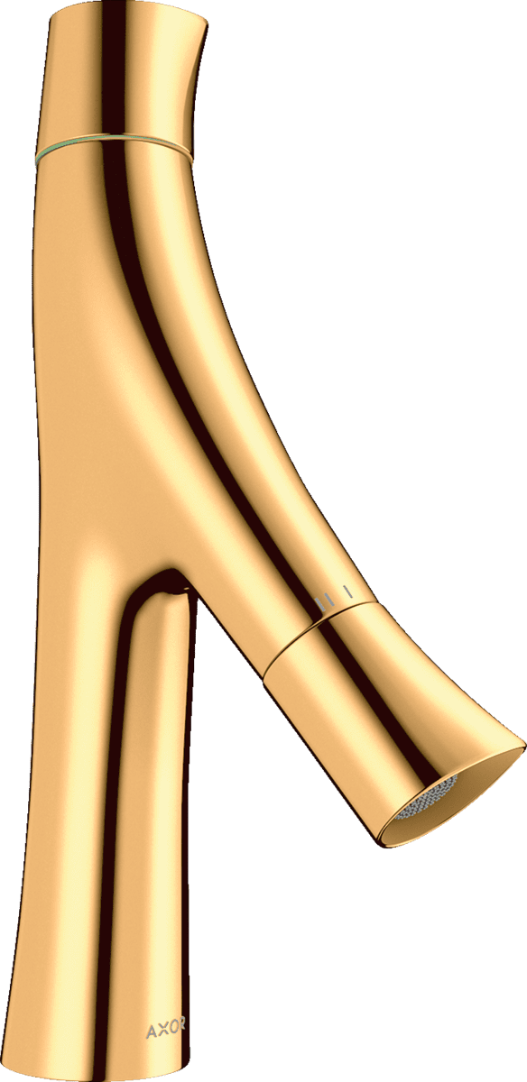 Bild von HANSGROHE AXOR Starck Organic 2-Griff Waschtischmischer 80 mit Ablaufgarnitur #12011990 - Polished Gold Optic