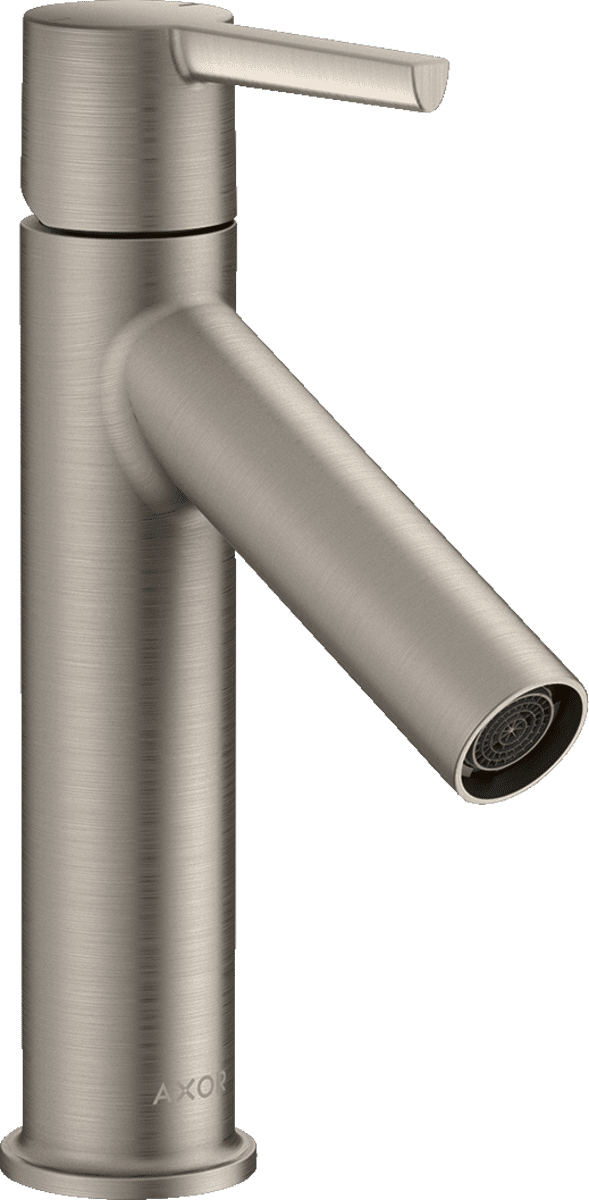 Bild von HANSGROHE AXOR Starck Einhebel-Waschtischmischer 100 mit Hebelgriff und Ablaufgarnitur #10003800 - Edelstahl Optic