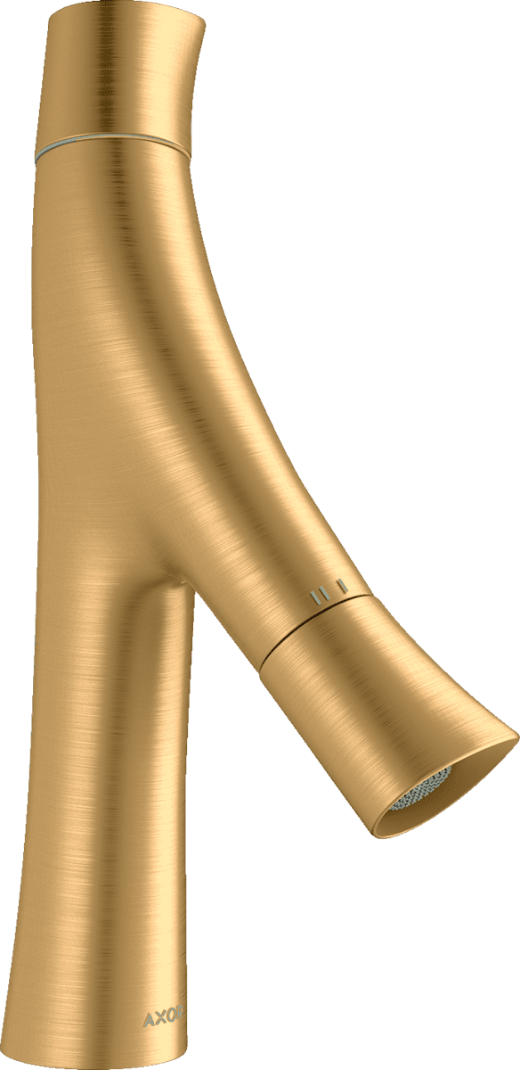 Bild von HANSGROHE AXOR Starck Organic 2-Griff Waschtischmischer 80 mit Ablaufgarnitur #12011950 - Brushed Brass