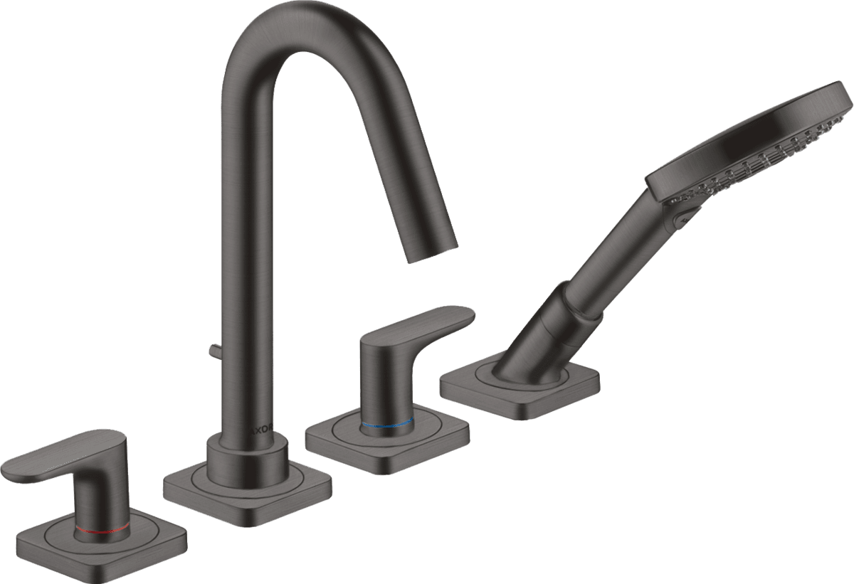 Bild von HANSGROHE AXOR Citterio M 4-Loch Wannenrandarmatur mit Hebelgriffen und Rosetten #34444340 - Brushed Black Chrome