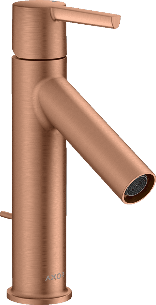 Bild von HANSGROHE AXOR Starck Einhebel-Waschtischmischer 100 mit Hebelgriff und Zugstangen-Ablaufgarnitur #10001310 - Brushed Red Gold
