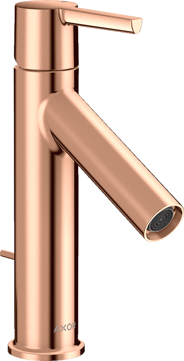 Bild von HANSGROHE AXOR Starck Einhebel-Waschtischmischer 100 mit Hebelgriff und Zugstangen-Ablaufgarnitur #10001300 - Polished Red Gold