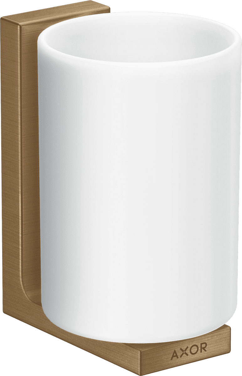 Bild von HANSGROHE AXOR Universal Rectangular Zahnputzbecher #42604140 - Brushed Bronze