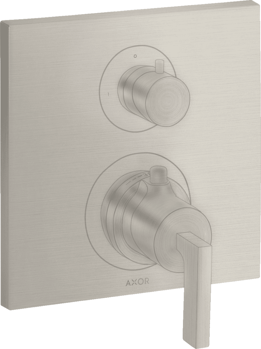 Bild von HANSGROHE AXOR Citterio Thermostat Unterputz mit Absperrventil und Hebelgriff #39700800 - Edelstahl Optic