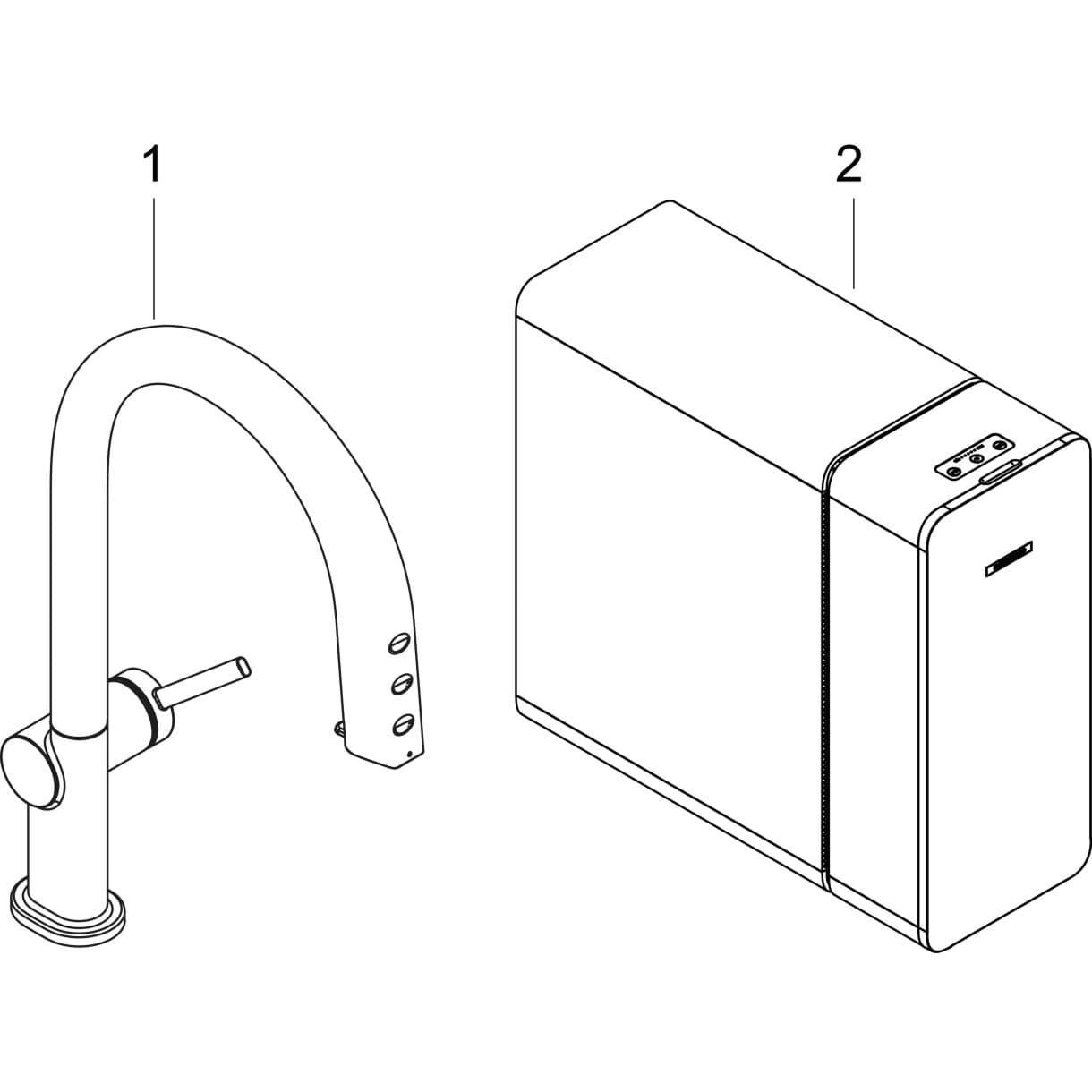 Bild von HANSGROHE Aqittura M91 SodaSystem 210, pull-out spout, 1jet, sBox, starter set Chrome 76806000