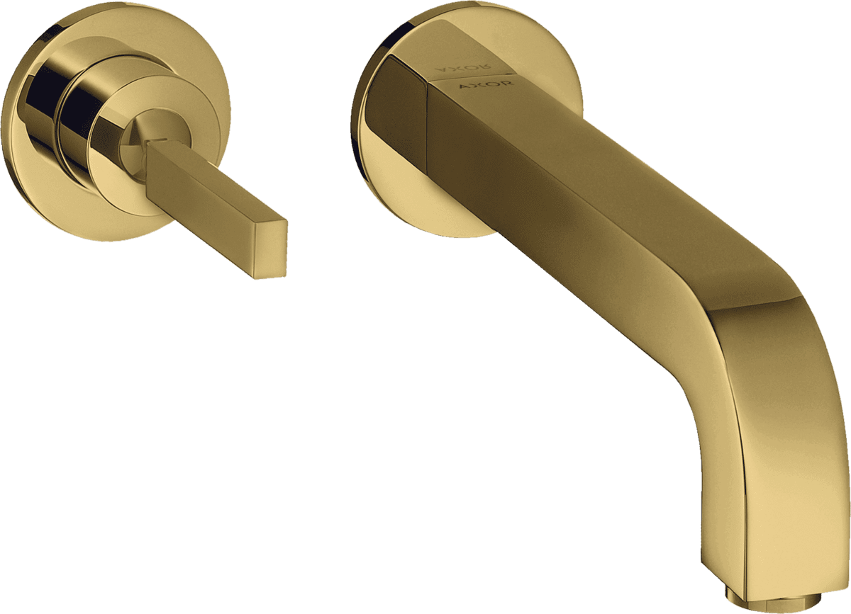 Picture of HANSGROHE AXOR Citterio concealed single-lever basin mixer for wall mounting with pin handle, 160 mm spout and rosettes #39113990 - Polished Gold Optic