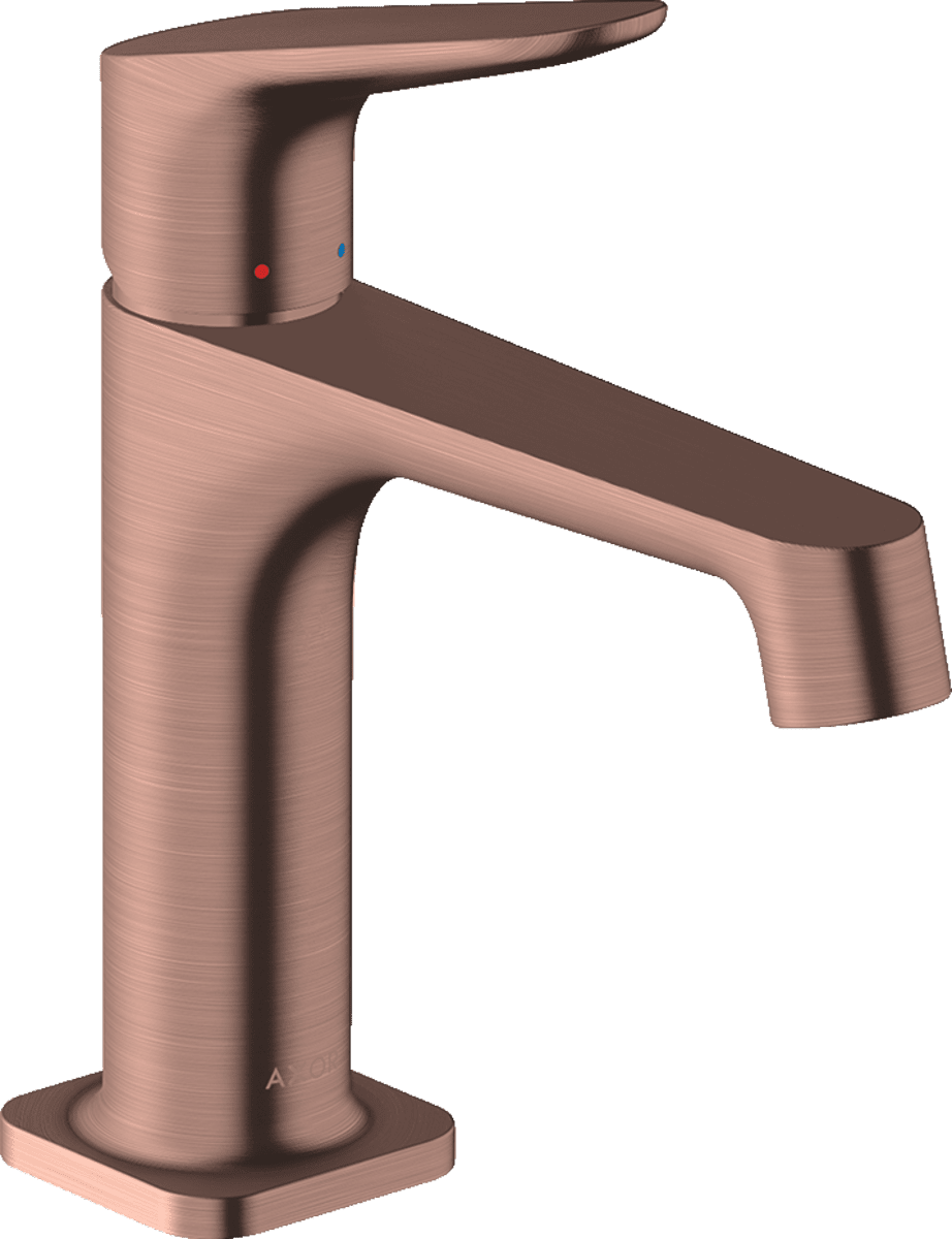 Bild von HANSGROHE AXOR Citterio M Einhebel-Waschtischmischer 100 mit Zugstangen-Ablaufgarnitur #34010310 - Brushed Red Gold