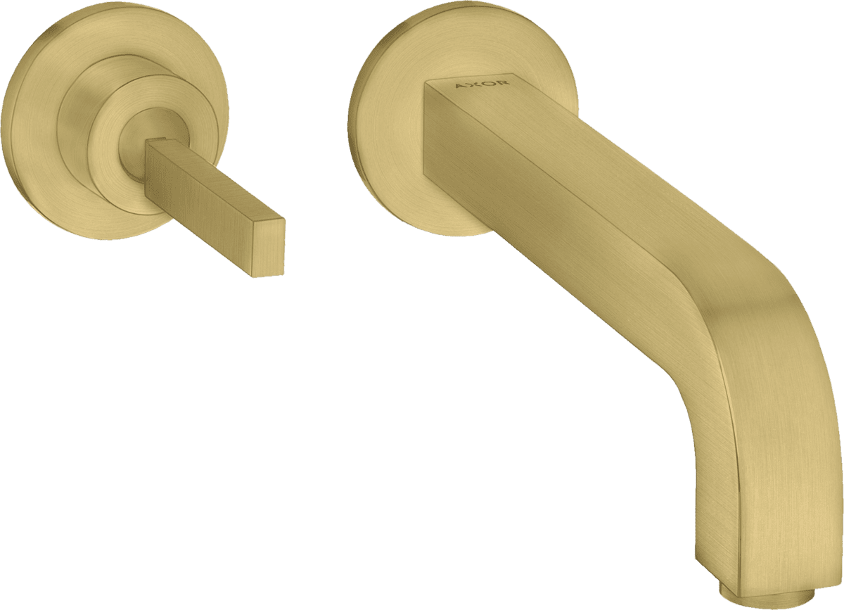 Picture of HANSGROHE AXOR Citterio concealed single-lever basin mixer for wall mounting with pin handle, 160 mm spout and rosettes #39113950 - Brushed Brass