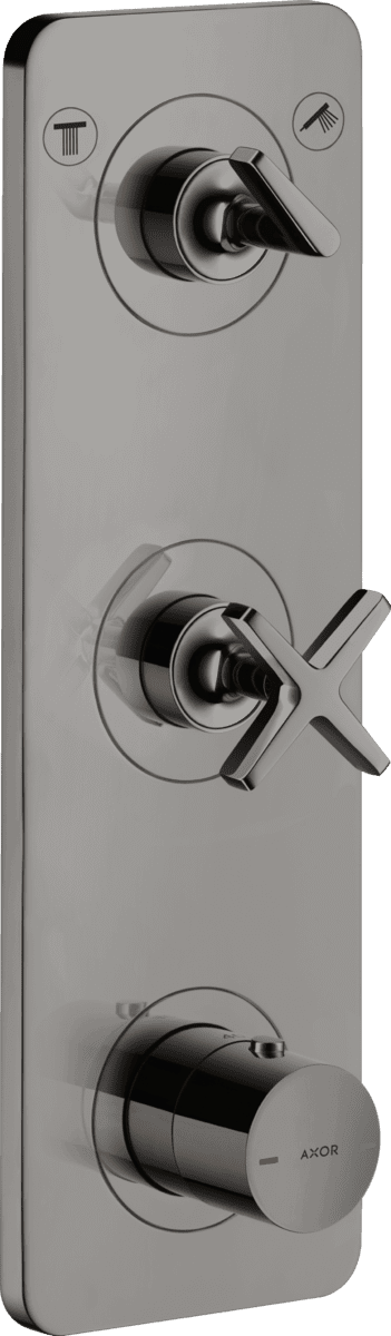 Picture of HANSGROHE AXOR Citterio E Thermostatic module 380/120 for concealed installation for 2 functions with plate #36703330 - Polished Black Chrome