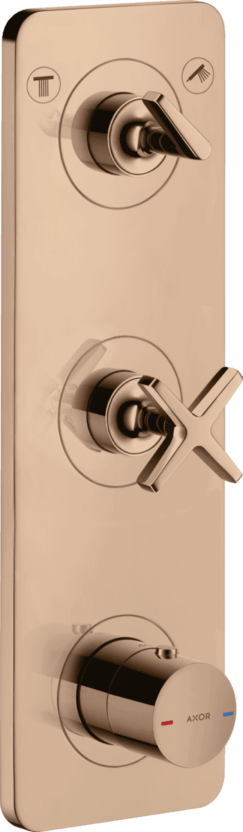 Bild von HANSGROHE AXOR Citterio E Thermostatmodul 380/120 Unterputz für 2 Verbraucher mit Platte #36703300 - Polished Red Gold