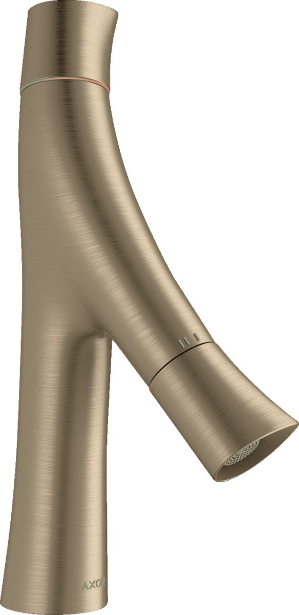 Bild von HANSGROHE AXOR Starck Organic 2-Griff Waschtischmischer 80 mit Ablaufgarnitur #12011820 - Brushed Nickel
