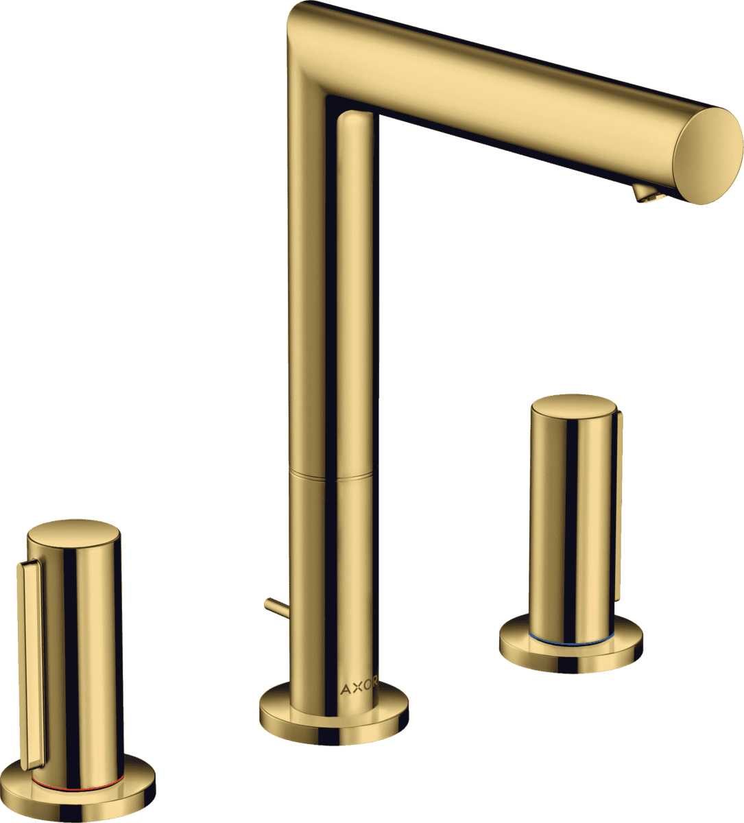 Bild von HANSGROHE AXOR Uno 3-Loch Waschtischarmatur 200 mit Zerogriffen und Zugstangen-Ablaufgarnitur #45133990 - Polished Gold Optic