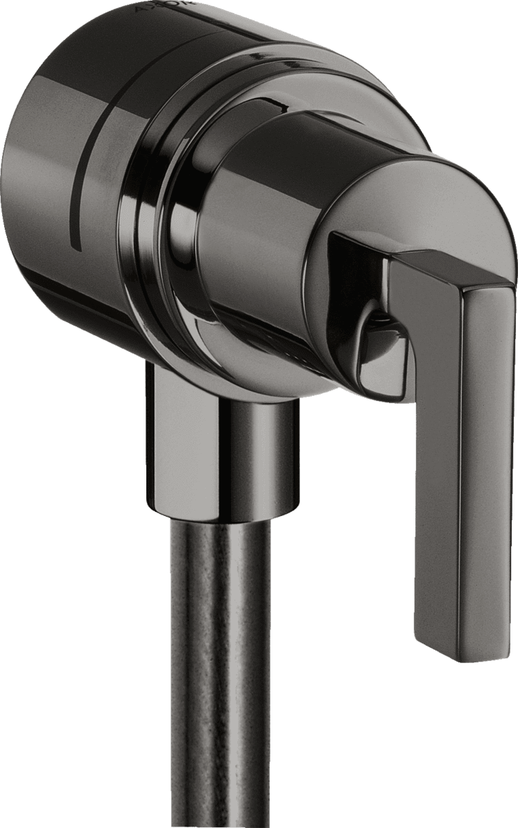 Bild von HANSGROHE AXOR Citterio Wandanschluss Stop mit Rückflussverhinderer, Absperrventil und Hebelgriff #39882330 - Polished Black Chrome