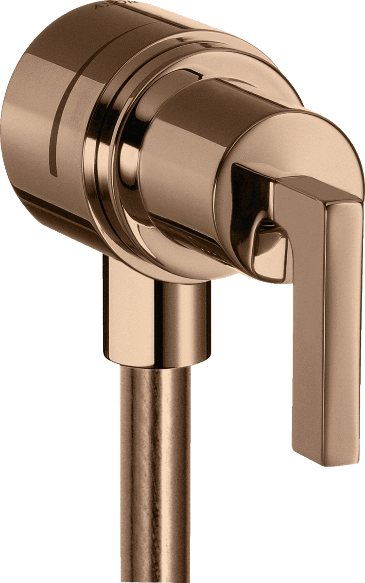 Bild von HANSGROHE AXOR Citterio Wandanschluss Stop mit Rückflussverhinderer, Absperrventil und Hebelgriff #39882300 - Polished Red Gold