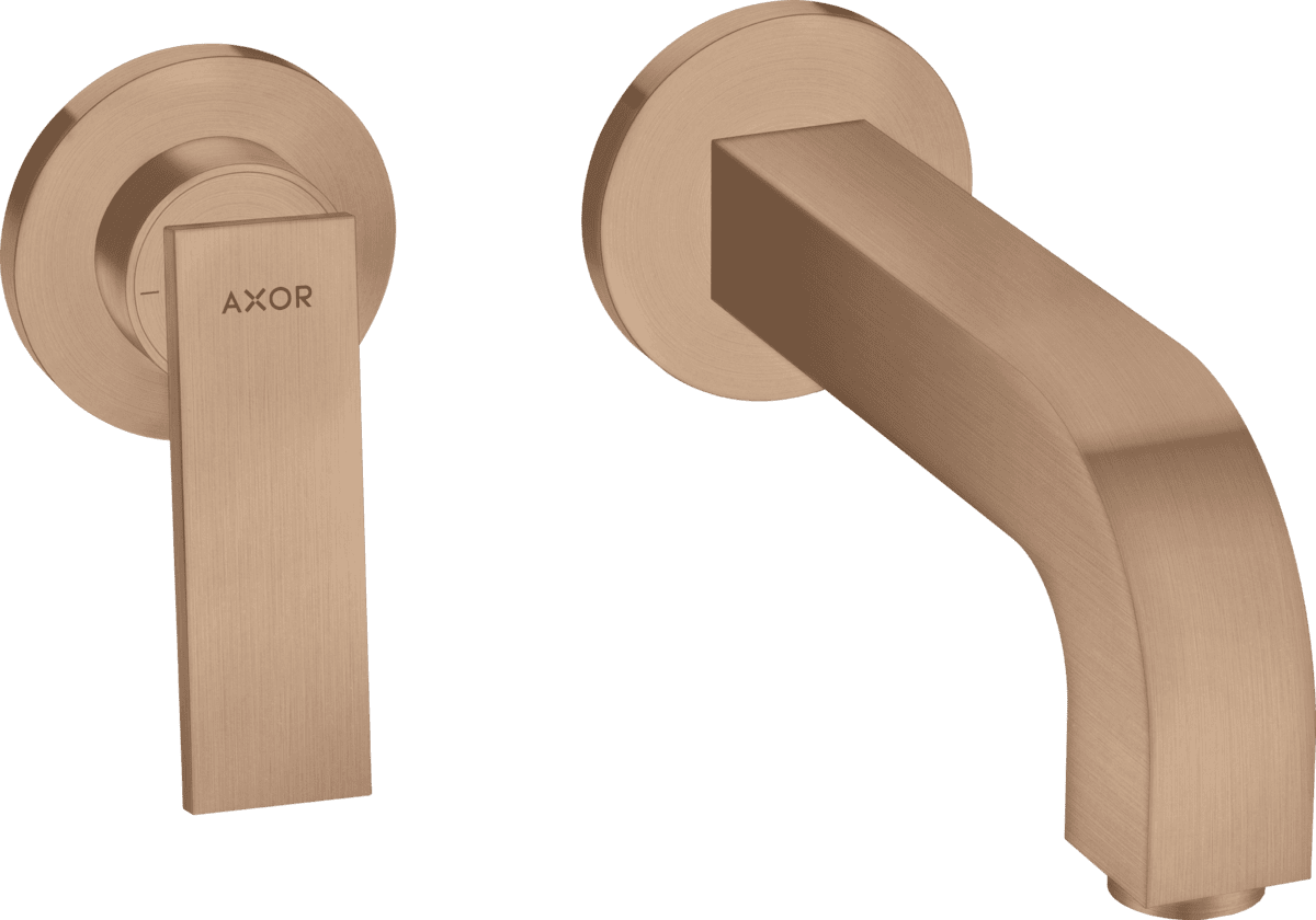 Bild von HANSGROHE AXOR Citterio Einhebel-Waschtischmischer Unterputz für Wandmontage mit Hebelgriff, Auslauf 220 mm und Rosetten #39121310 - Brushed Red Gold