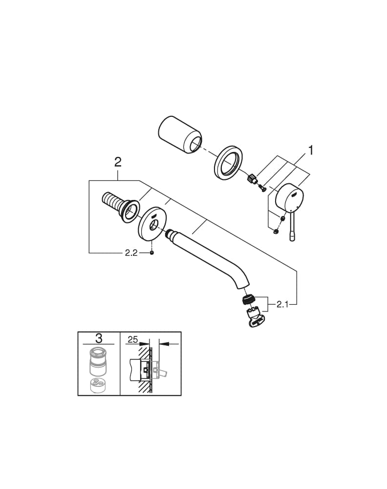 Obrázek 29192GL1 Essence 2-hole basin mixer M-Size