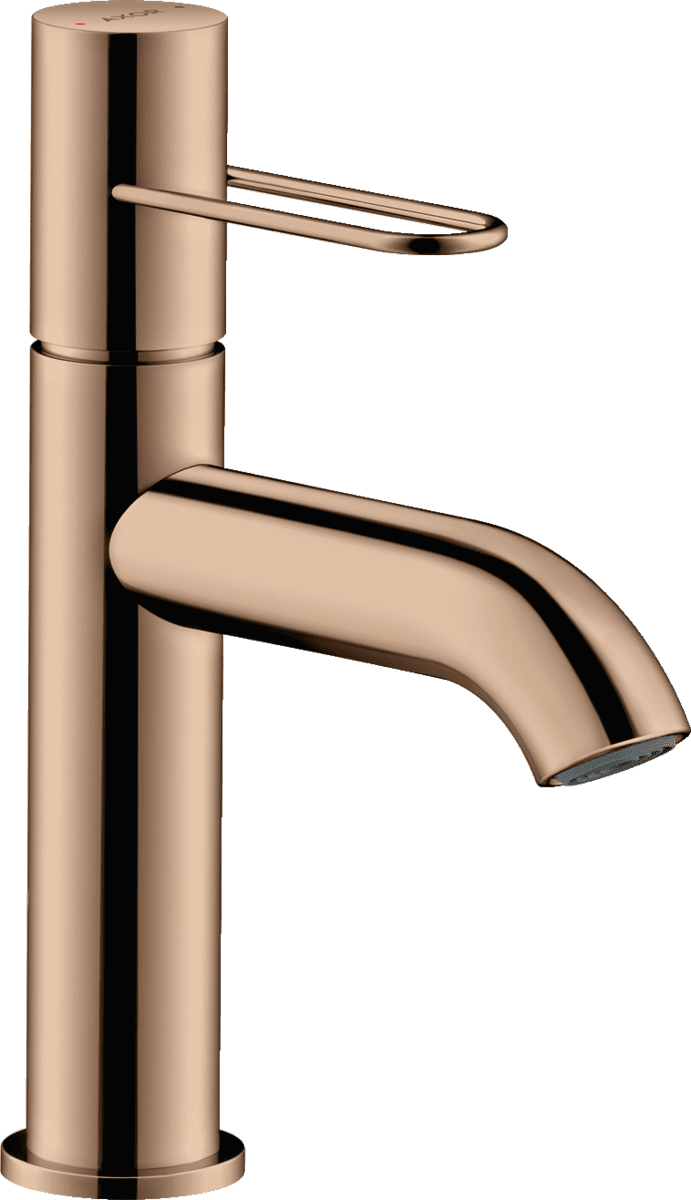 Bild von HANSGROHE AXOR Uno Einhebel-Waschtischmischer 100 mit Bügelgriff und Ablaufgarnitur #38026300 - Polished Red Gold