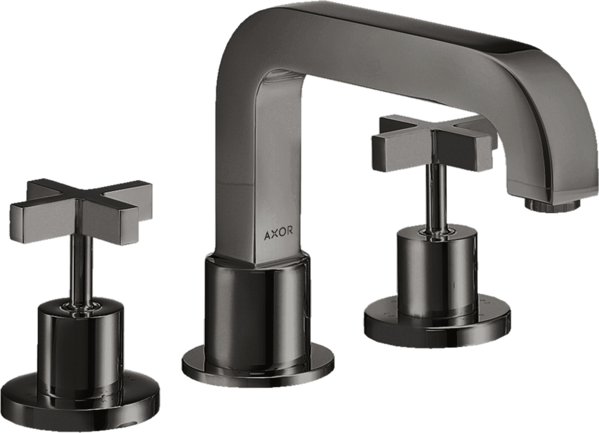 Bild von HANSGROHE AXOR Citterio 3-Loch Wannenrandarmatur mit Kreuzgriffen #39436330 - Polished Black Chrome