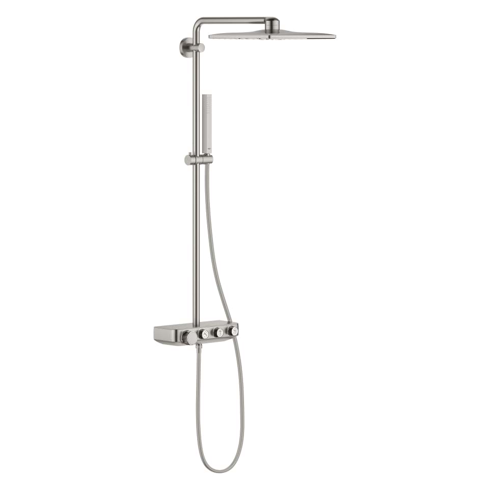 Bild von GROHE Euphoria SmartControl System 310 Cube Duo Duschsystem mit Thermostatbatterie für die Wandmontage #26508DC0 - supersteel