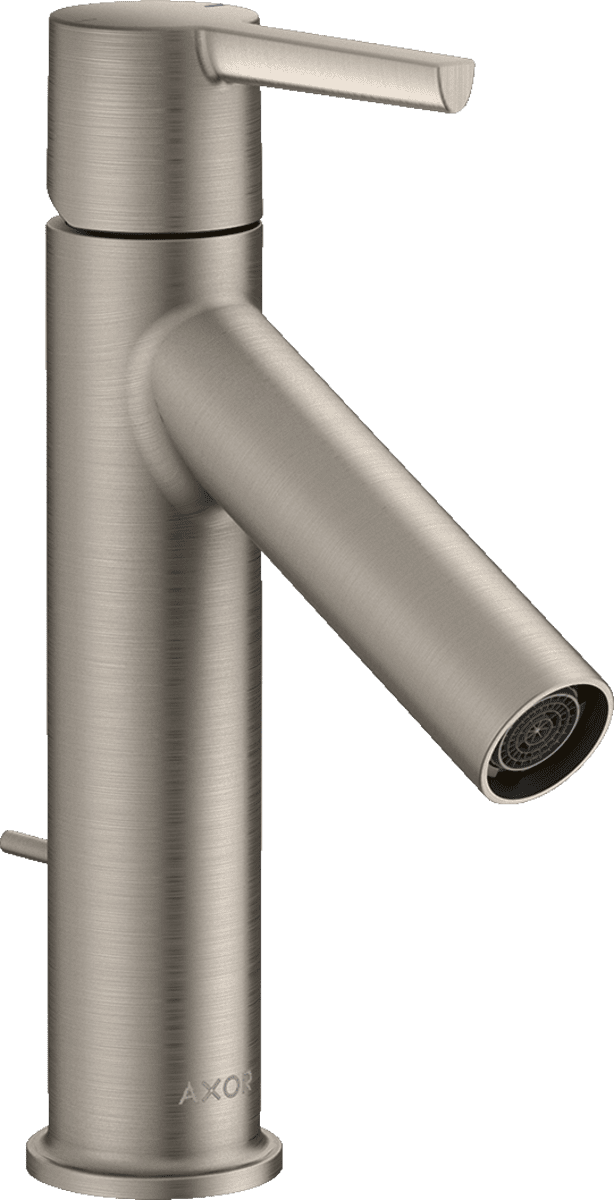 Bild von HANSGROHE AXOR Starck Einhebel-Waschtischmischer 100 mit Hebelgriff und Zugstangen-Ablaufgarnitur #10001800 - Edelstahl Optic