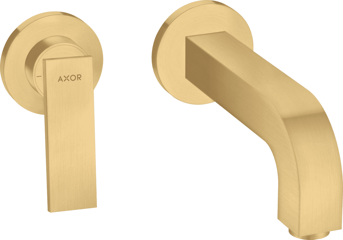 Bild von HANSGROHE AXOR Citterio Einhebel-Waschtischmischer Unterputz für Wandmontage mit Hebelgriff, Auslauf 220 mm und Rosetten #39121250 - Brushed Gold Optic