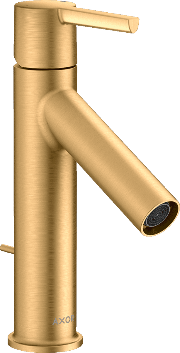 Bild von HANSGROHE AXOR Starck Einhebel-Waschtischmischer 100 mit Hebelgriff und Zugstangen-Ablaufgarnitur #10001950 - Brushed Brass
