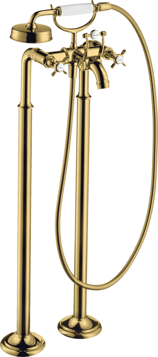 Bild von HANSGROHE AXOR Montreux 2-Griff Wannenarmatur bodenstehend mit Kreuzgriffen #16547990 - Polished Gold Optic