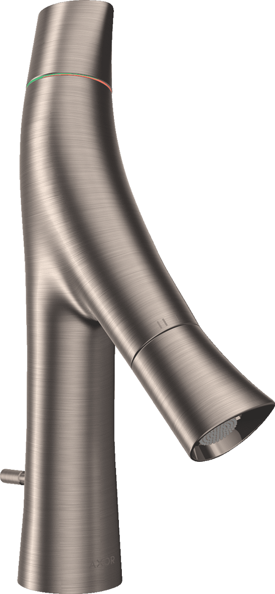 Bild von HANSGROHE AXOR Starck Organic 2-Griff Waschtischmischer 80 mit Zugstangen-Ablaufgarnitur #12010800 - Edelstahl Optic