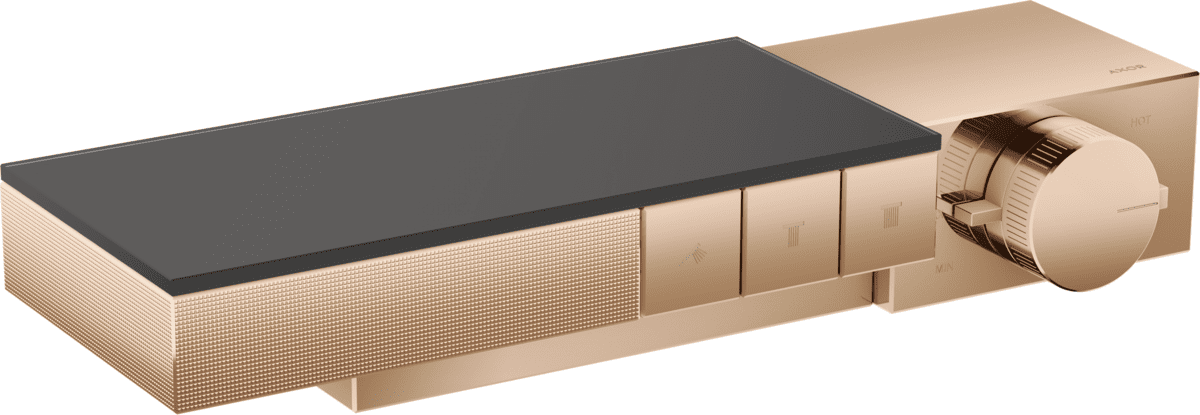 Bild von HANSGROHE AXOR Edge Thermostat Auf-/ Unterputzmontage für 3 Verbraucher - Diamantschliff #46141300 - Polished Red Gold