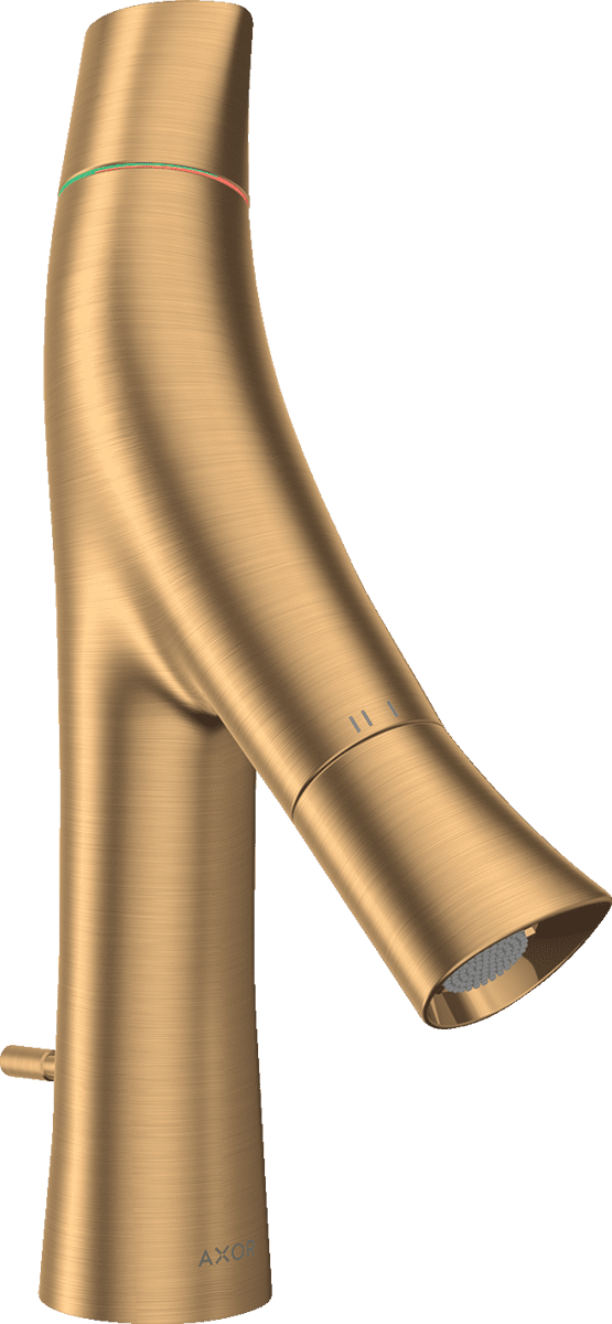 Bild von HANSGROHE AXOR Starck Organic 2-Griff Waschtischmischer 80 mit Zugstangen-Ablaufgarnitur #12010950 - Brushed Brass