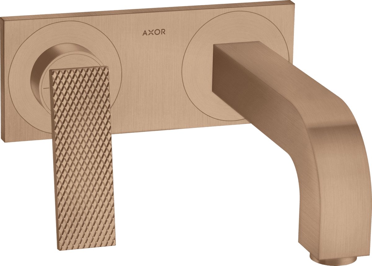 Picture of HANSGROHE AXOR Citterio concealed single-lever basin mixer for wall mounting with lever handle, 220 mm spout and plate - diamond cut #39171310 - Brushed Red Gold