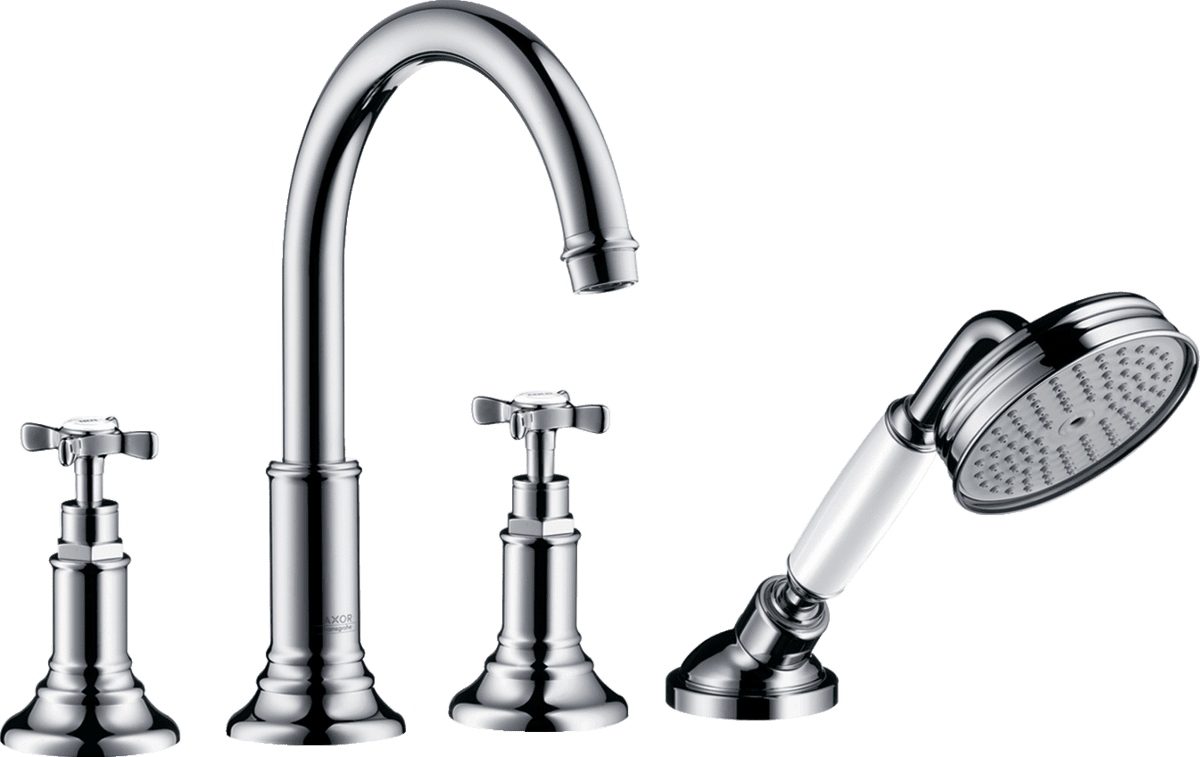 Picture of HANSGROHE AXOR Montreux 4-hole tile mounted bath mixer with cross handles #16544140 - Brushed Bronze