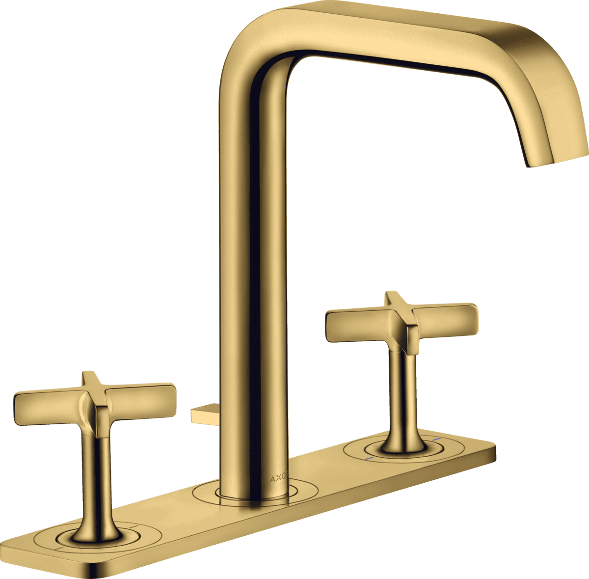 Picture of HANSGROHE AXOR Citterio E 3-hole basin mixer 170 with plate and pop-up waste set #36116990 - Polished Gold Optic