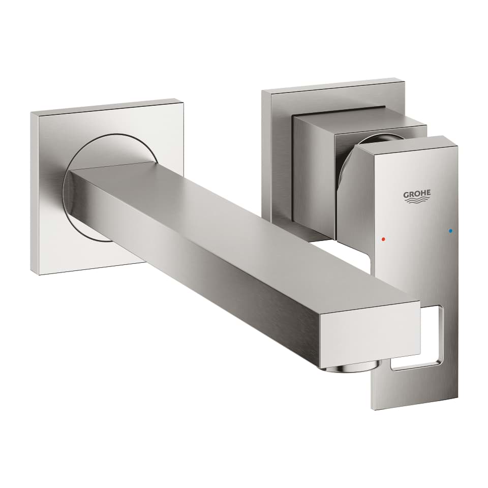 Bild von GROHE Eurocube 2-Loch-Waschtischbatterie #23447DC0 - supersteel