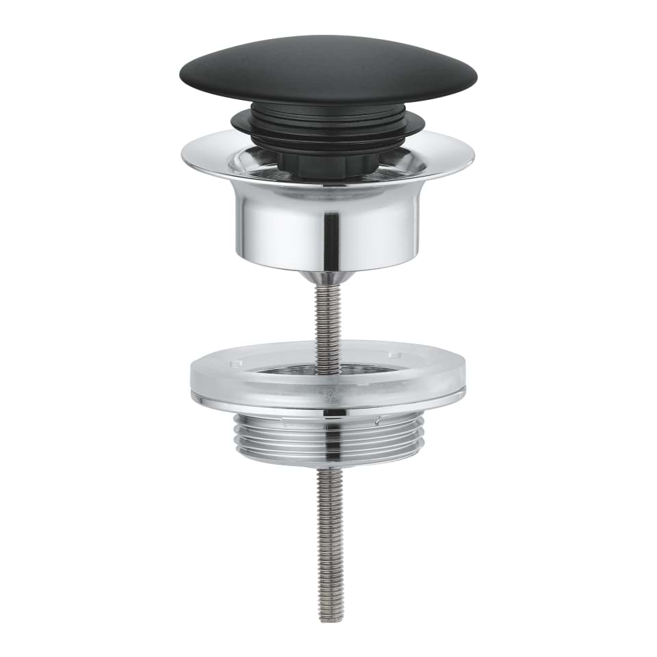 Obrázek GROHE Odpadová souprava se zaskakovacím uzavíratelným krytem velvet black - černá #65807KS0