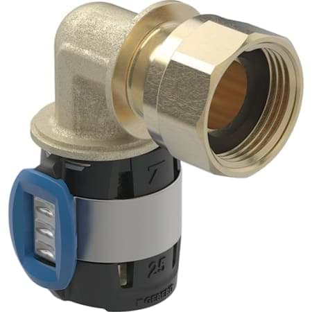 Bild von GEBERIT FlowFit Übergangsbogen 90° mit Überwurfmutter #620.693.00.1