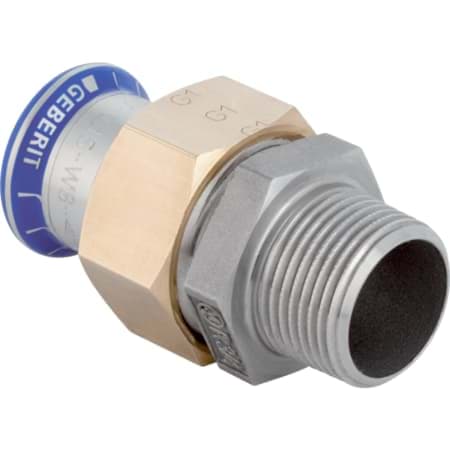 Picture of GEBERIT Mapress Stainless Steel adaptor union with male thread (silicone-free) #85339