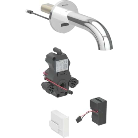 Bild von GEBERIT Piave Waschtischarmatur Wandmontage, Netzbetrieb, für UP-Funktionsbox #116.287.21.1 - hochglanz-verchromt